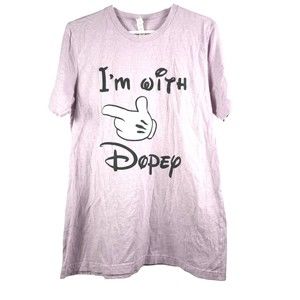 Ladies Sz M/L Funny Print Lavander Shirt Disney Style